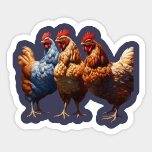 Three French Hens Faith Hope Charity Cut Out v2 Sticker